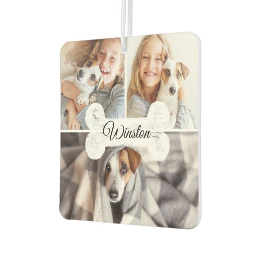 Désodorisant Pour Voiture Famille moderne animal 3 Photo Collage Chien OS & (Gauche)