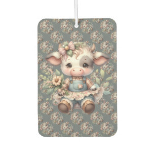 Désodorisant Pour Voiture Farmcore Kawaii Calf en Vintage robe florale