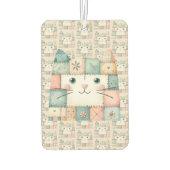 Désodorisant Pour Voiture Fausse Maison de Chat au Patchwork Pastel (Dos)