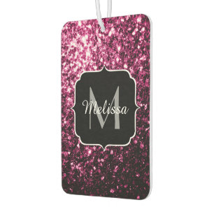 Désodorisant Pour Voiture Faux brillant rose foncé paillettes étincelles Mon