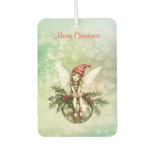 Désodorisant Pour Voiture Fée de Noël mignonne sur un ornement