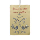 Désodorisant Pour Voiture Feliz Navidad Christian Verse Golden (Dos)