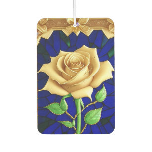 Désodorisant Pour Voiture Fenêtre élégante en verre coloré avec rose dorée