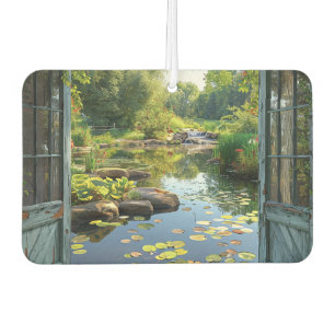 Désodorisant Pour Voiture Fenêtre Lily Pond Rocks Fleurs Cascade Plante