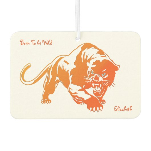 Désodorisant Pour Voiture Fer Orange Transparent Tiger Air Freshener (Devant)