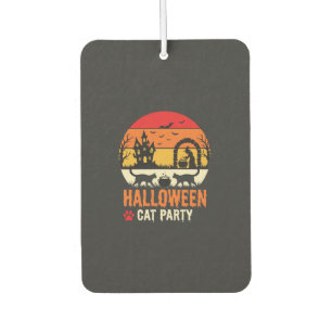 Désodorisant Pour Voiture Fête de chat d'Halloween Sorcière Chaudron Silhoue