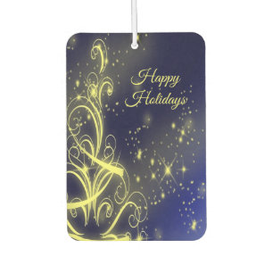 Désodorisant Pour Voiture Fête de Noël Arbre d'or Étoiles Marine Fêtes Bleue