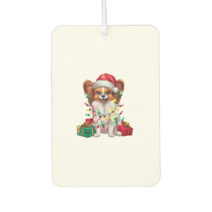Désodorisant Pour Voiture Feu de Noël Éclairage Santa Chapeau Papillon Chien