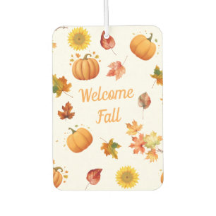 Désodorisant Pour Voiture Feuilles et Citrouilles d'aquarelle
