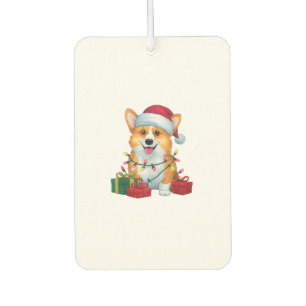 Désodorisant Pour Voiture Feux de Noël Feu de Noël Corgi Chien Noël _1