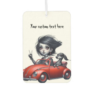 Désodorisant Pour Voiture Fille gothique et dachshund