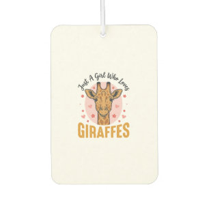 Désodorisant Pour Voiture Fille qui aime les girafes Design de gravure vinta