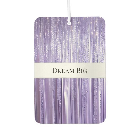 Désodorisant Pour Voiture Fille Violet Glam Glitzy Tinsel Stripes (Devant)