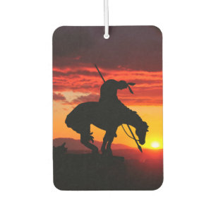 Désodorisant Pour Voiture Fin de la Silhouette du sentier avec coucher de so