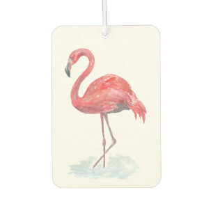 Désodorisant Pour Voiture Flamant rose rose, aquarelle.