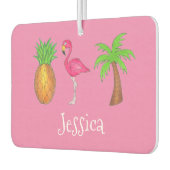 Désodorisant Pour Voiture Flamant rose rose Tropical Island Palm Tree Ananas (Gauche)