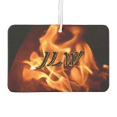 Désodorisant Pour Voiture Flammes éclatantes Feu photographique avec initial (Dos)