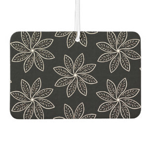 Désodorisant Pour Voiture Fleur blanche Motif sur noir