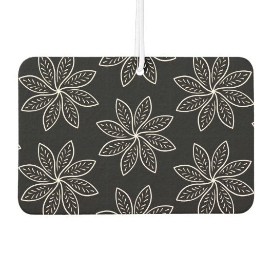 Désodorisant Pour Voiture Fleur blanche Motif sur noir (Devant)