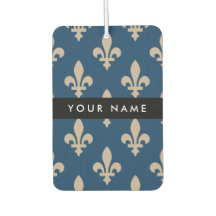 Fleur de Lis, Beige sur Bleu Nuit, Royal, Votre No