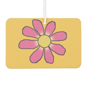 Désodorisant Pour Voiture Fleur graphique rose/bleu révisible