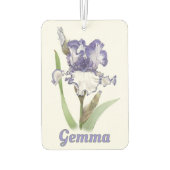 Désodorisant Pour Voiture Fleur Iris Portée Violet Personnalisée (Dos)
