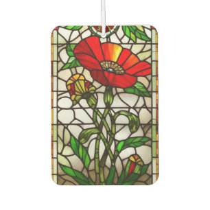 Désodorisant Pour Voiture Fleur rouge de verre teinté élégant