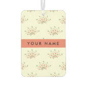 Désodorisant Pour Voiture Fleurs bleues et rouges, Rouge, Votre nom (Dos)