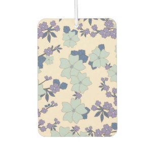 Désodorisant Pour Voiture Fleurs Bleues, Fleurs Violettes, Motif Floral
