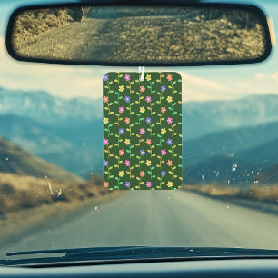 Désodorisant Pour Voiture Fleurs colorées, Motif Floral, Verdure, Boho