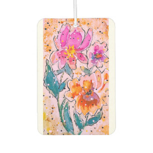 Désodorisant Pour Voiture Fleurs d'aquarelle accrochant le Freshener