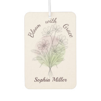 Désodorisant Pour Voiture Fleurs de Cosmos Botaniques Personnalisées avec No