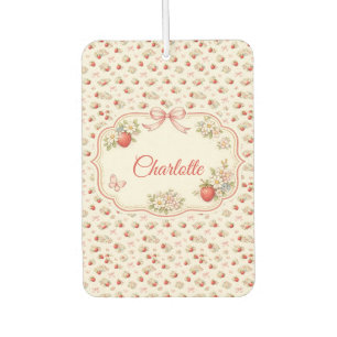Désodorisant Pour Voiture Fleurs de fraise vintage sans couture cottagecore
