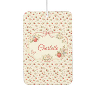 Désodorisant Pour Voiture Fleurs de fraise vintage sans couture cottagecore