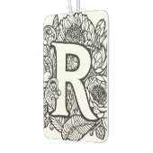 Désodorisant Pour Voiture Fleurs de tatouage personnalisées en noir et blanc (Gauche)