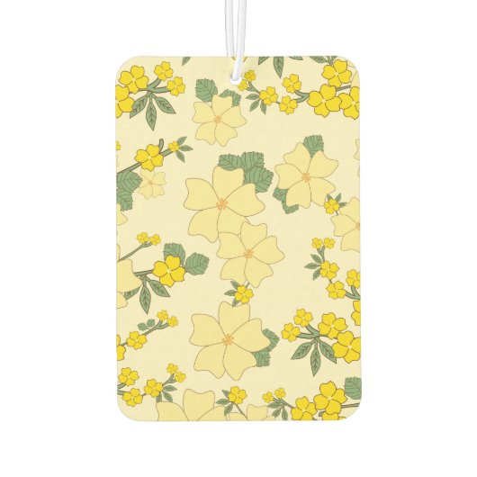 Désodorisant Pour Voiture Fleurs Jaunes, Motif Floral, Motif De Fleurs (Dos)