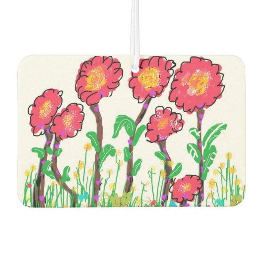 Désodorisant Pour Voiture Fleurs rouges (Devant)