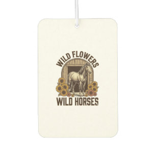 Désodorisant Pour Voiture Fleurs sauvages Chevaux sauvages Chemise Western V