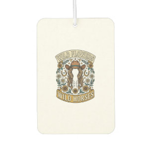 Désodorisant Pour Voiture Fleurs sauvages Chevaux sauvages Floral occidental