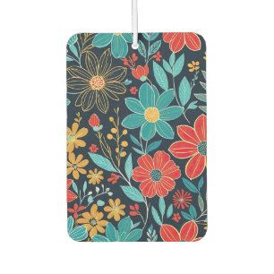 Désodorisant Pour Voiture Floral blanc rouge, jaune et bleu