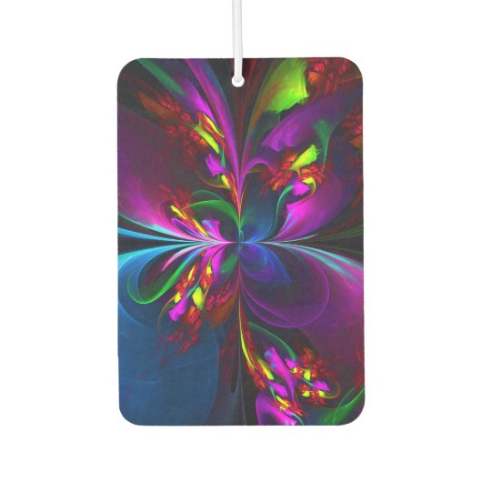 Désodorisant Pour Voiture Floral moderne Art Abstrait Rouge Bleu Motif #15 (Devant)