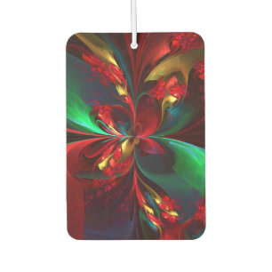 Désodorisant Pour Voiture Floral moderne Art Abstrait Rouge Vert Motif #11