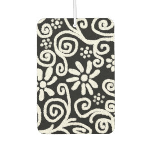 Désodorisant Pour Voiture Flore noir blanc & Fleurs Fleurs Fleurs Fleurs Fle