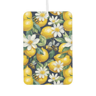 Désodorisant Pour Voiture Fresh Yellow Lemons With Busy Bees & White Blooms