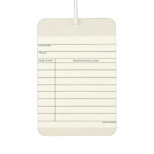 Désodorisant Pour Voiture Freshener de la carte de bibliothèque