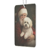 Désodorisant Pour Voiture Frise de Bichon avec Noël Festif du Père Noël (Gauche)