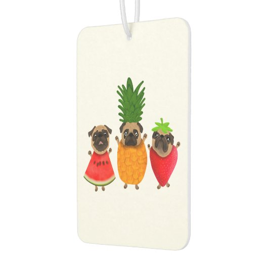 Désodorisant Pour Voiture Fruit amusant Carlin mignon chien cadeau | Pet Lov (Gauche)