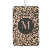 Désodorisant Pour Voiture Fun Chic Rose Noir Or Monogramme Guépard/Léopard (Dos)