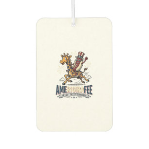 Désodorisant Pour Voiture Funny Amerigiraffee Patriotique Giraffe Hot Dog Ch
