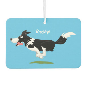 Désodorisant Pour Voiture Funny Border Collie chien en course dessin animé